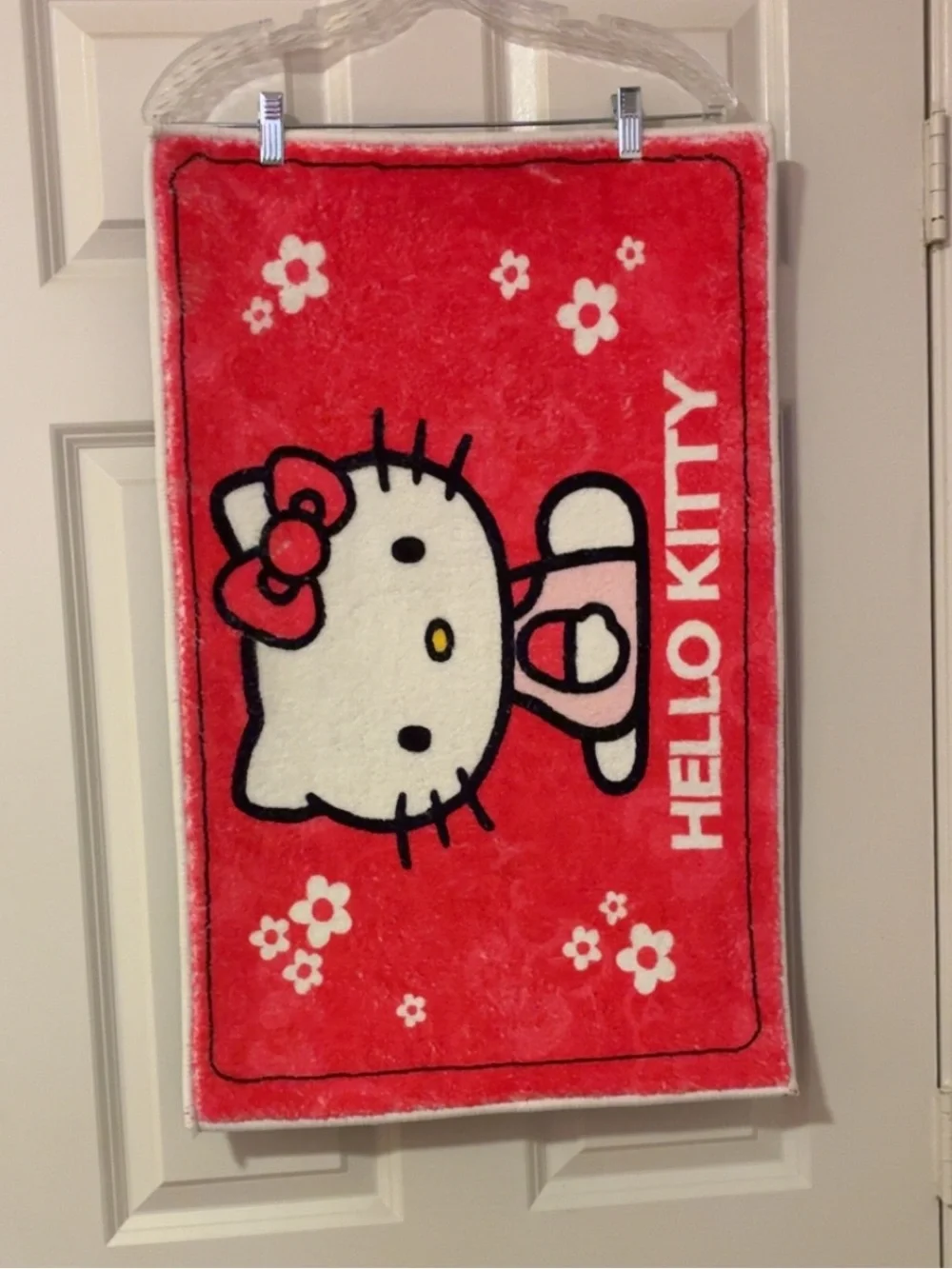 Sanrio Hello Kitty Plush Red and White Rug/mat